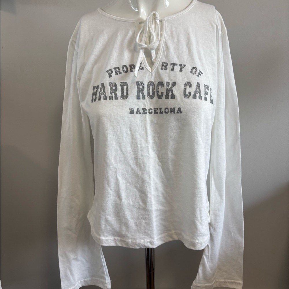 Y2K White Hard Rock Cafe Cotton Shirt